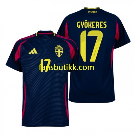 Fotballdrakt Sverige Viktor Gyokeres 17 Bortetrøye 2024 Kortermet